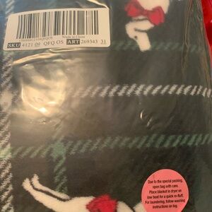 Victoria's Secret Festive Plaid Blanket - Black, White, Red, Green